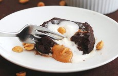 Molten Chocolate Peanut Butter Cake